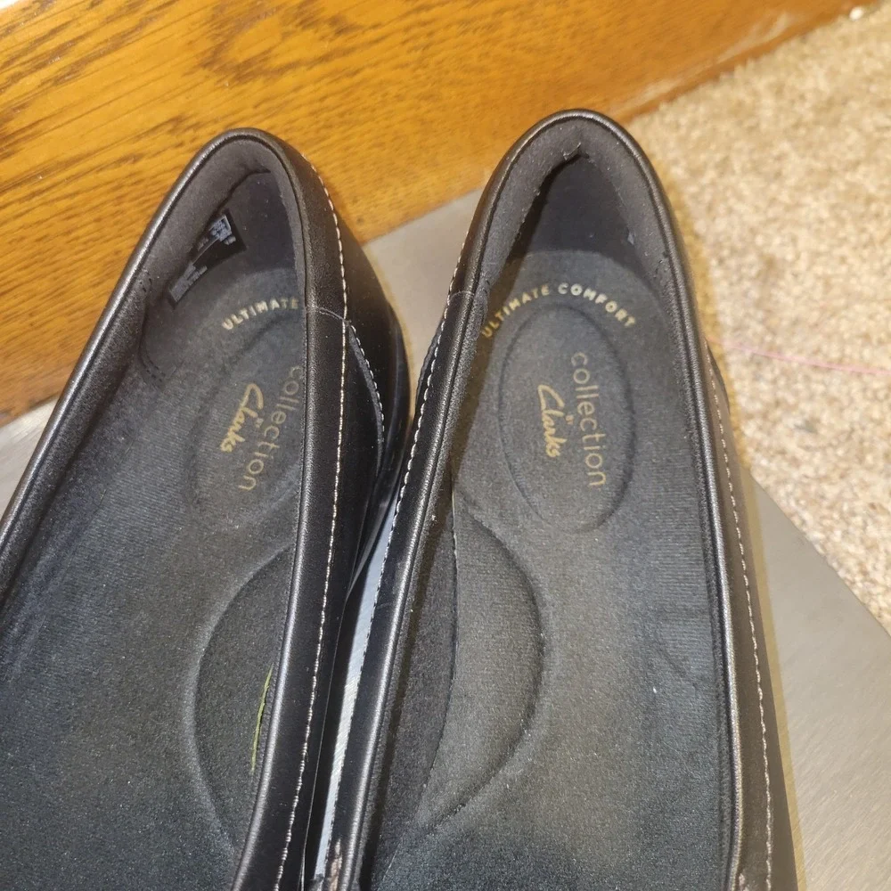 Clarks Collection Black Leather Tassel Loafers Womens 8.5 M‎ Ultimate Comfort